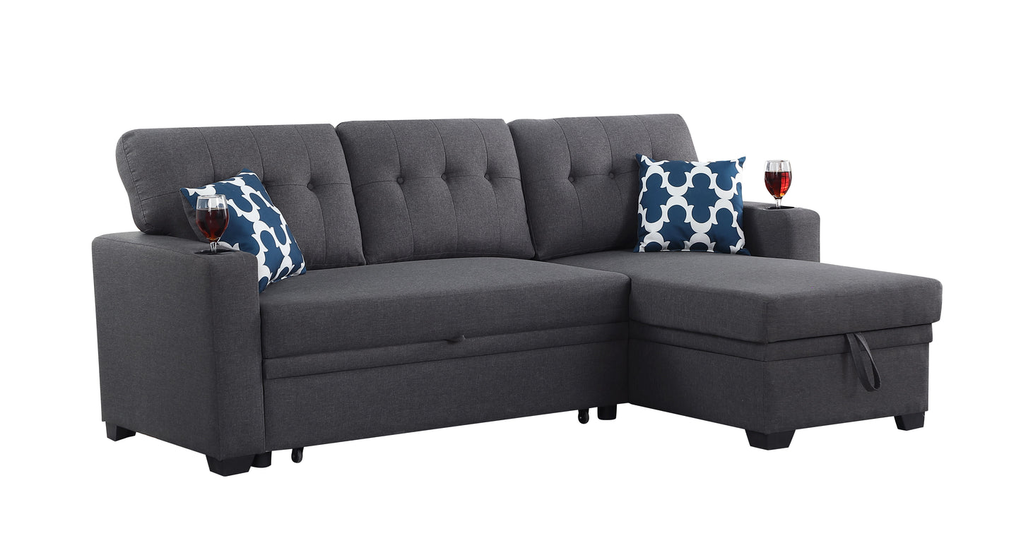 Lambswool - Pull Out Sleeper Sectional Sofa With Storage Chaise