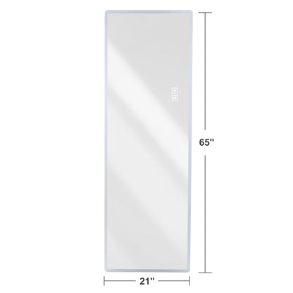 LED Full Length Mirror With Frosted Edge Lighting, 3 Color Temperatures
