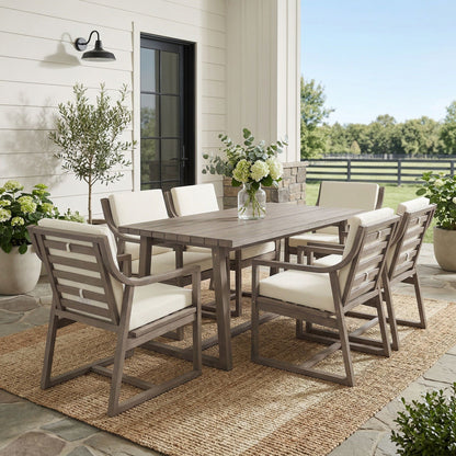 7 Piece Modern Outdoor Dining Set, Patio Furniture