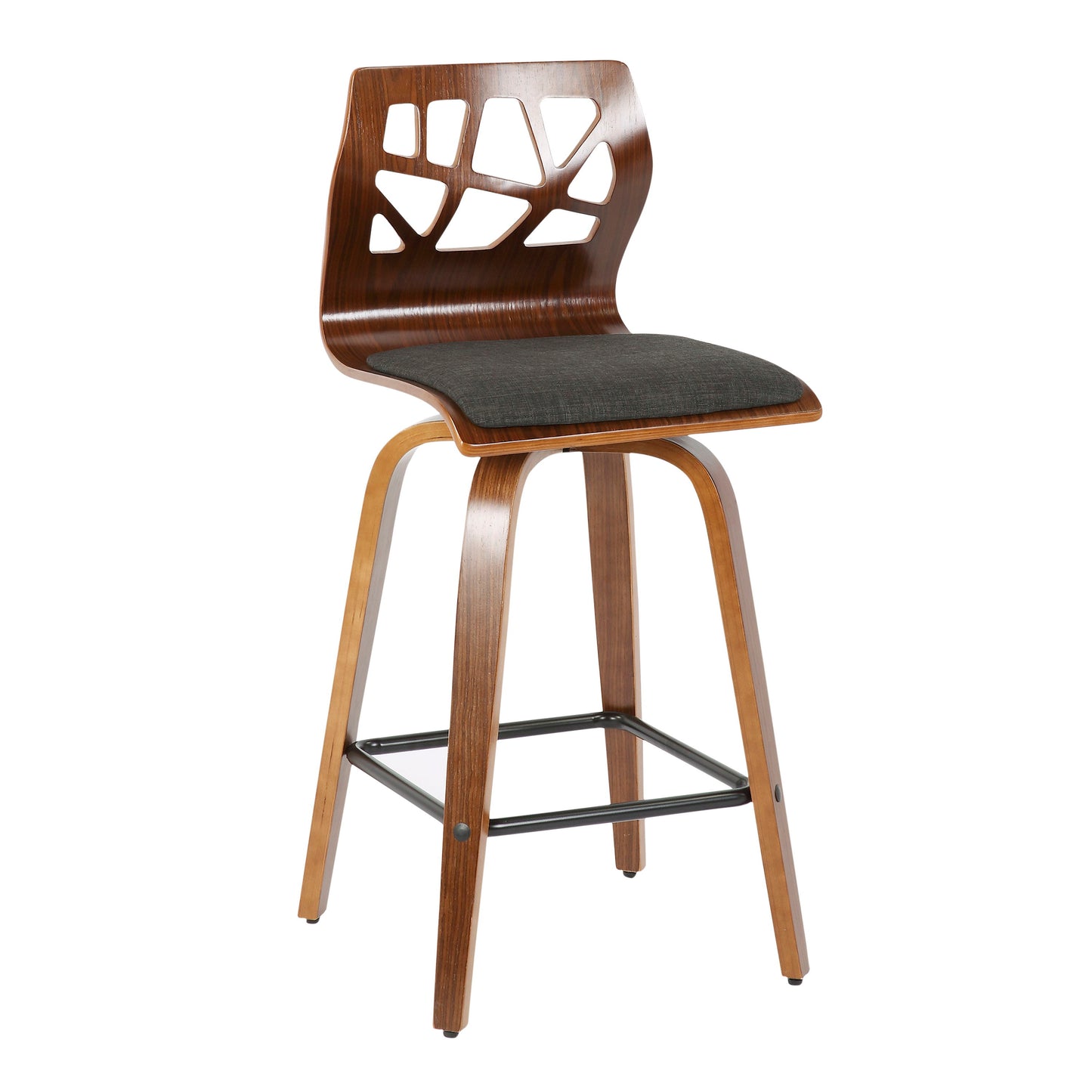 Folia - Mid Century Modern Fixed Height Counter Stool With Swivel (Set of 2)