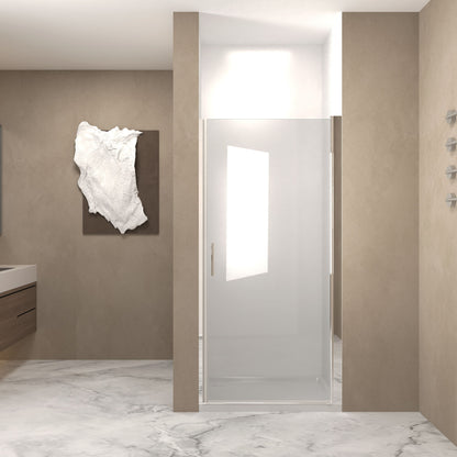 Shower Door & Tempered Glass With Safety Film - Brushed Nickel