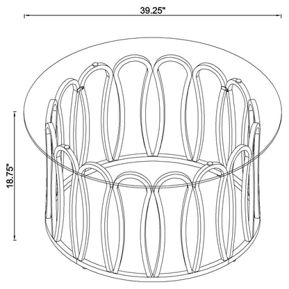 Round Glass Top Table With Polished Metal Base