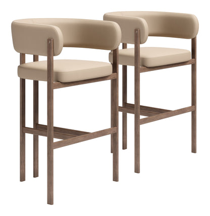 Ruge - Barstool (Set of 2) - Beige