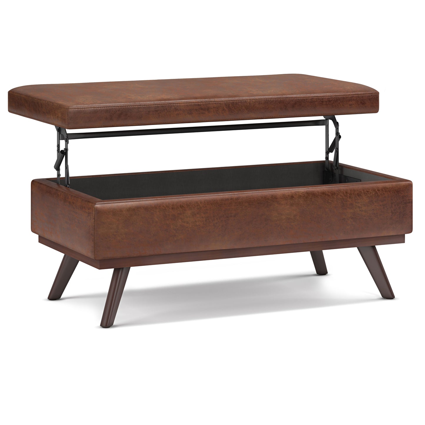 Owen - Lift Top Large Coffee Table Storage Ottoman, Mid Century Style