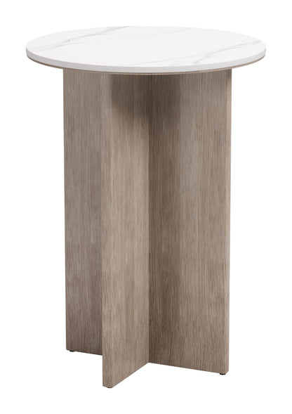 Oceanveil - Side Table - White / Light Brown