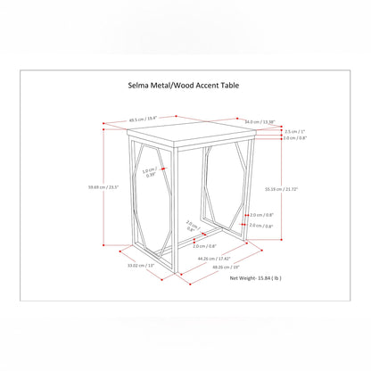 Selma - Handcrafted Metal And Wood Accent Table
