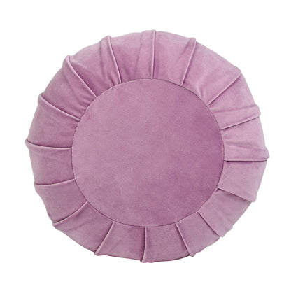 Pouffe Round Pleated Accent Throw Pillow - Lavender