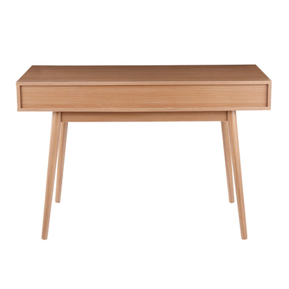 Pebble - Contemporary Double Desk - Natural / White