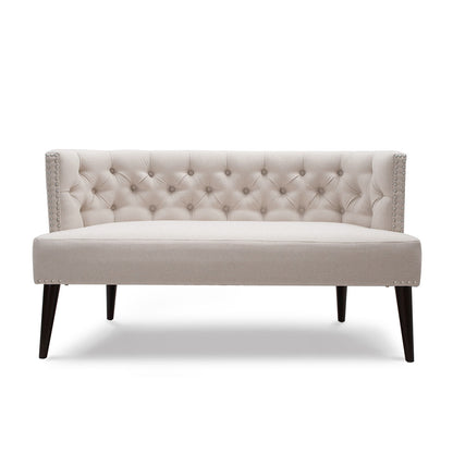 Celine - Tufted Settee Nailhead Accents - Sky Neutral Beige