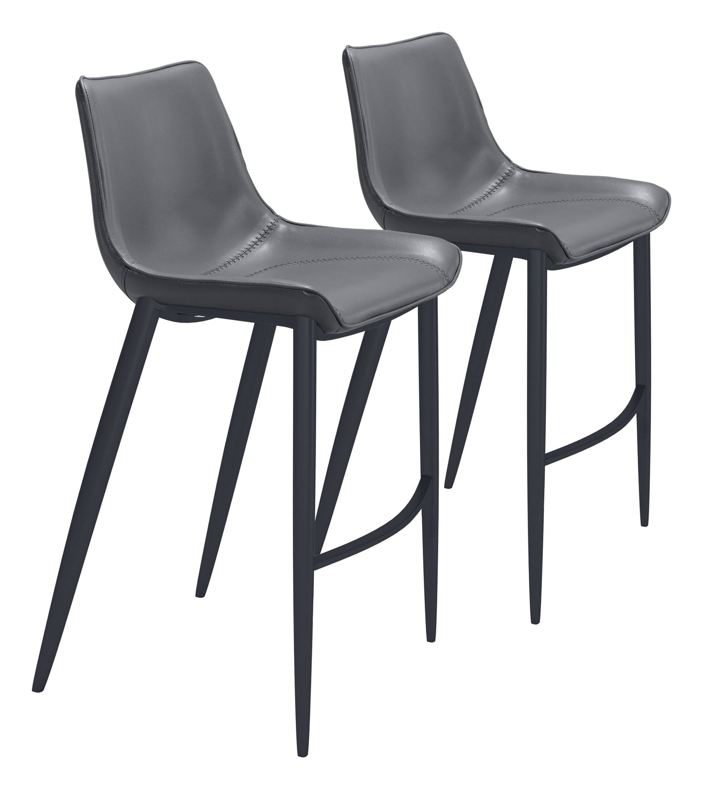 Magnus - Bar Chair (Set of 2) - Dark Gray / Black