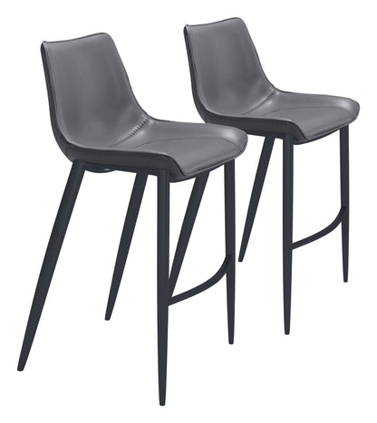 Magnus - Bar Chair (Set of 2) - Dark Gray / Black