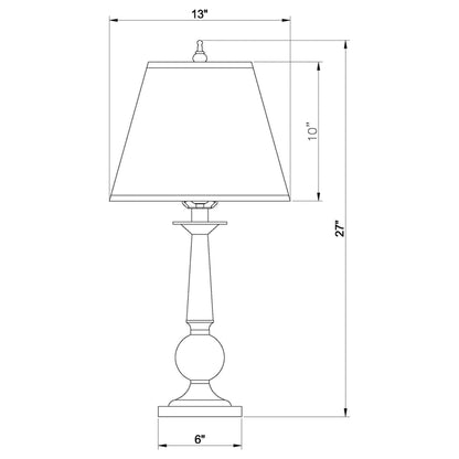 Table Lamps With Cone Shade (Set of 2) - Beige / Brown