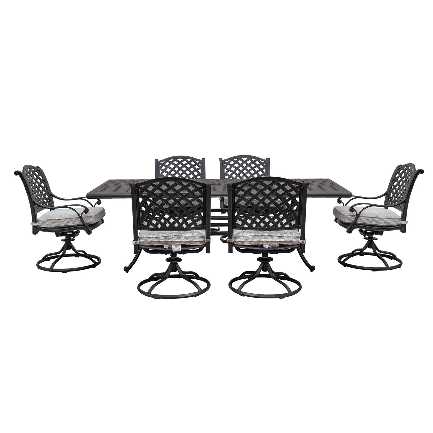 Stylish Outdoor 7 Piece Aluminum Dining Set With Cushion