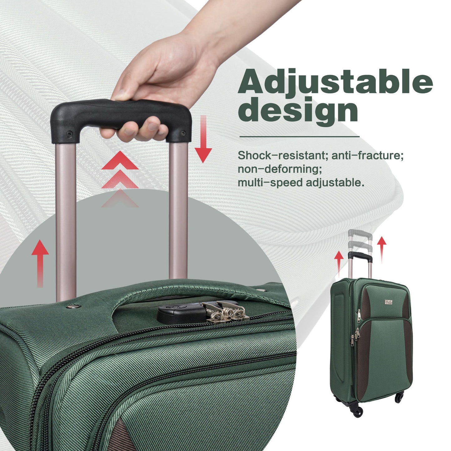4 Piece Set Softshell Luggage