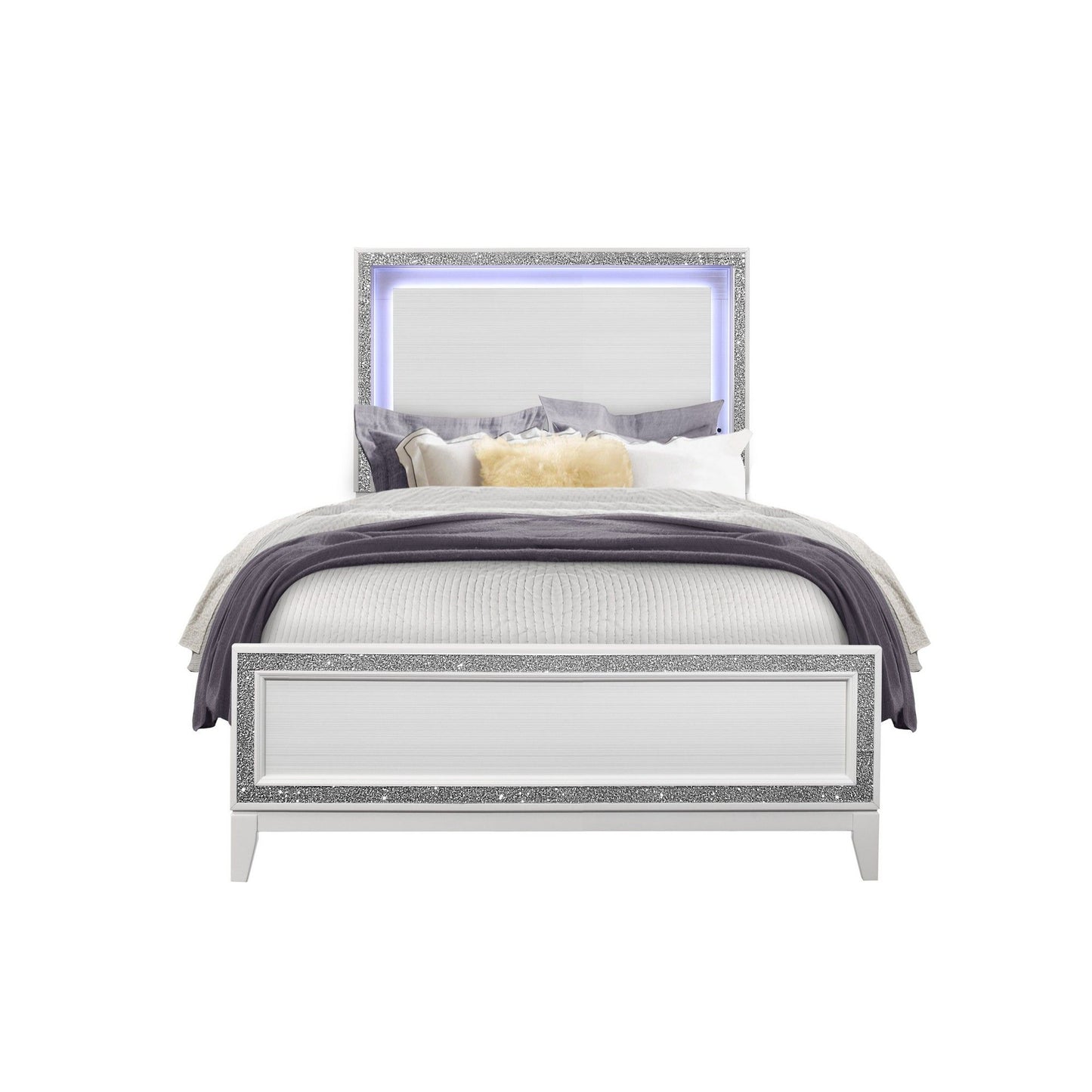 Almera - 5 Piece Bedroom Set With LED Lighting And Glitter Details