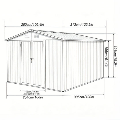 10' x 8' Garden Sheds Outdoor Storage Sheds