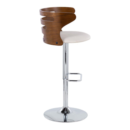 Cosi - Mid Century Modern Adjustable Barstool With Swivel With Rounded Rectangle Footrest (Set of 2)