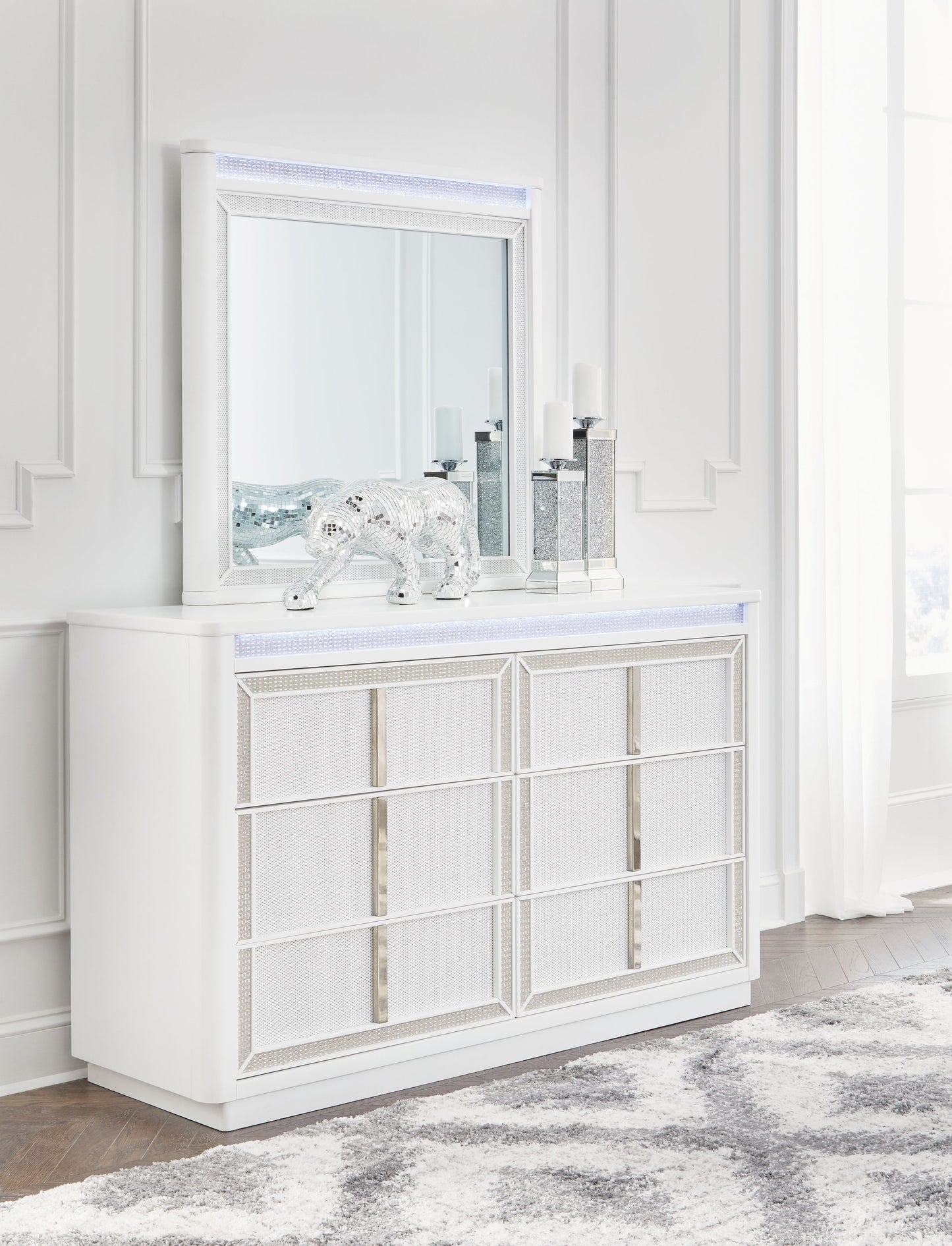 Chalanna - White - Dresser And Mirror