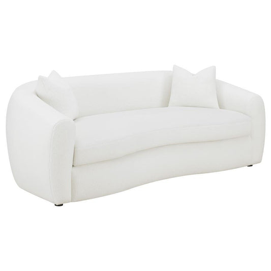 Isabella - Faux Sheepskin Upholstered Sofa Natural - Ivory