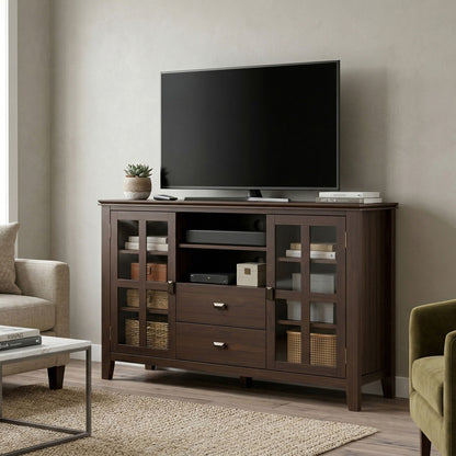 Artisan - Tall TV Media Stand - Natural Aged Brown
