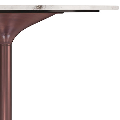 Osborne - Round Dining Table - White / Copper