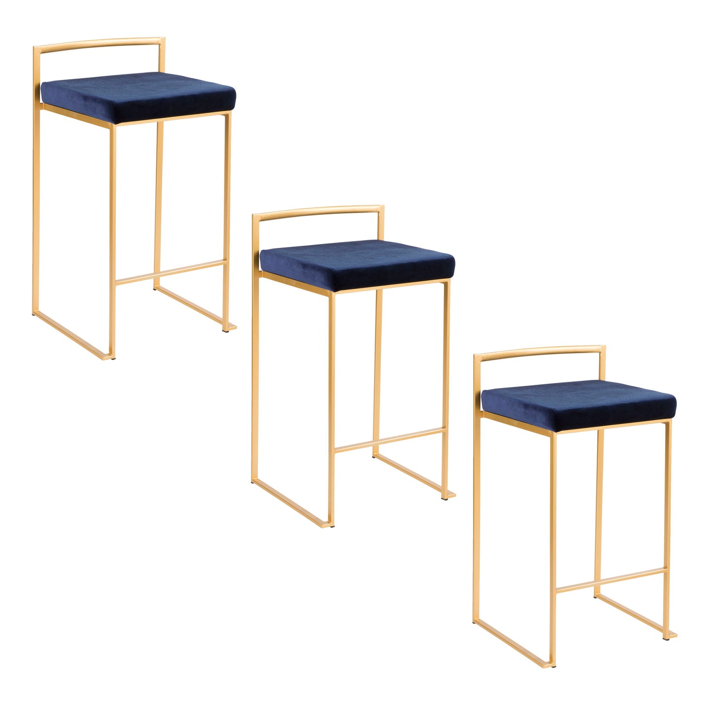 Fuji - Contemporary / Glam Design Counter Stool (Set of 2)