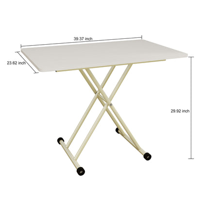 Adjustable Standing Table, Indoor & Outdoor Use, Portable With Adjustable Height - Off White / White
