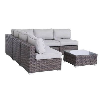 Seating Set With Cushions Handcrafted Wicker Design