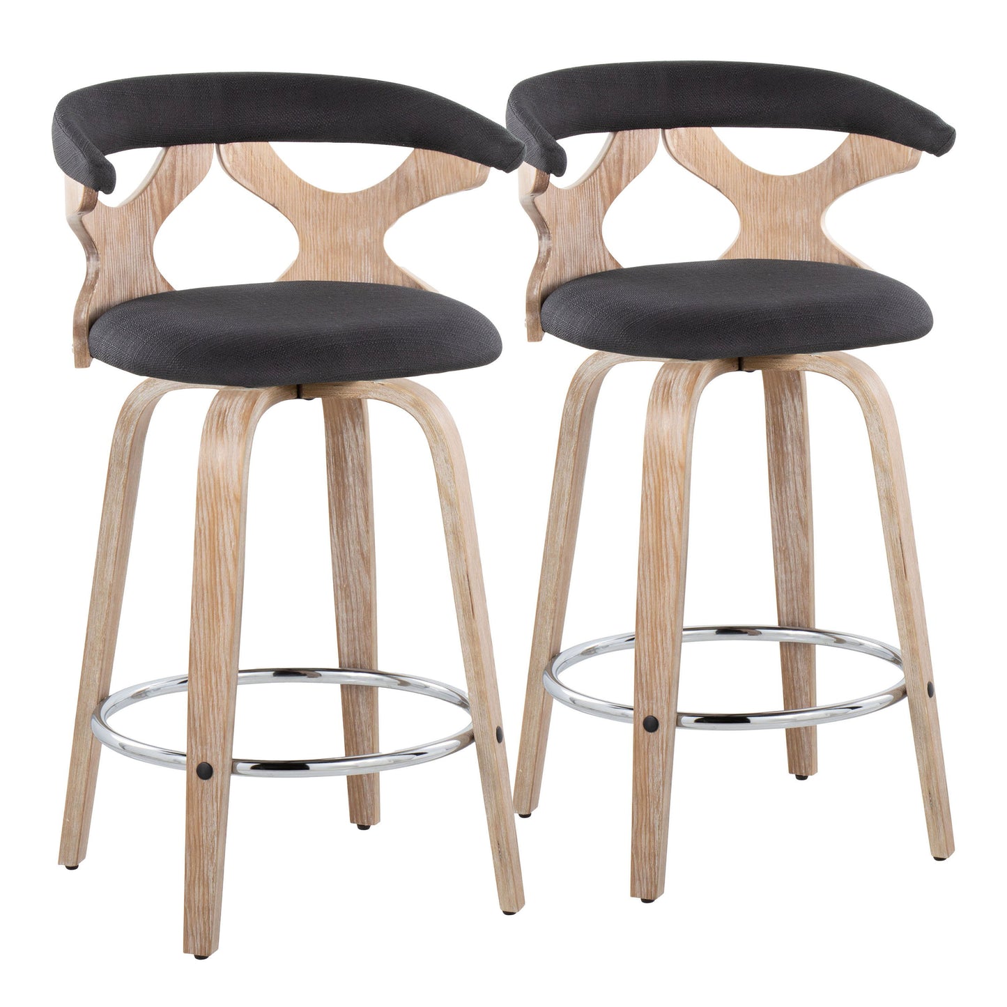 Gardenia - Mid Century Modern Fixed Height Counter Stool With Swivel (Set of 2)