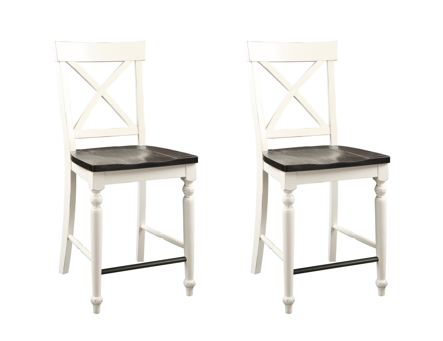 Mountina - 24" Tall Bar Stools (Set of 2) - Brown / White