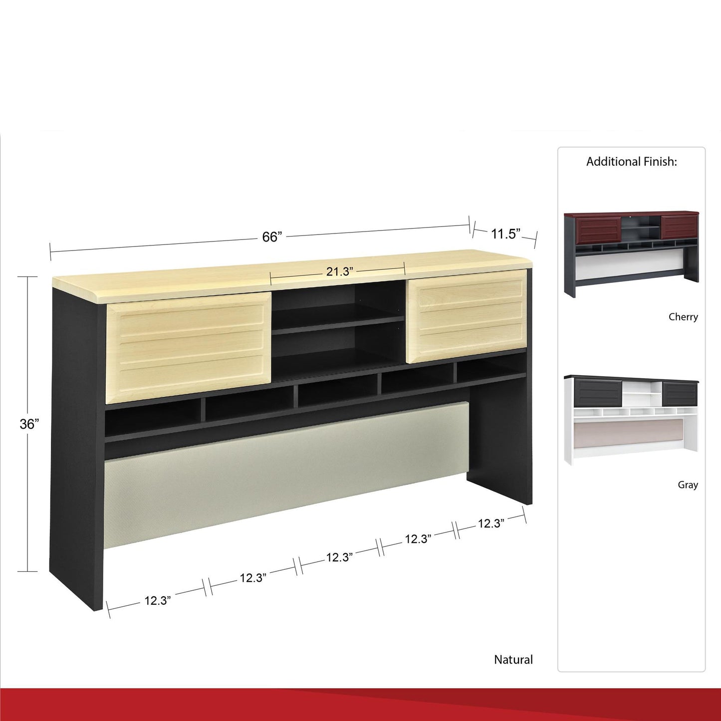 Pursuit - Hutch With Open And Concealed Compartments - Cherry