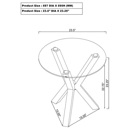 Alexa - Round Tempered Glass Top End Table - Chrome