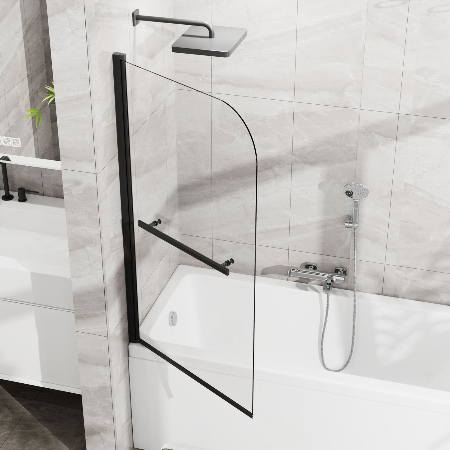 Goodyo - Frameless Bathtub Shower Door - Transparent