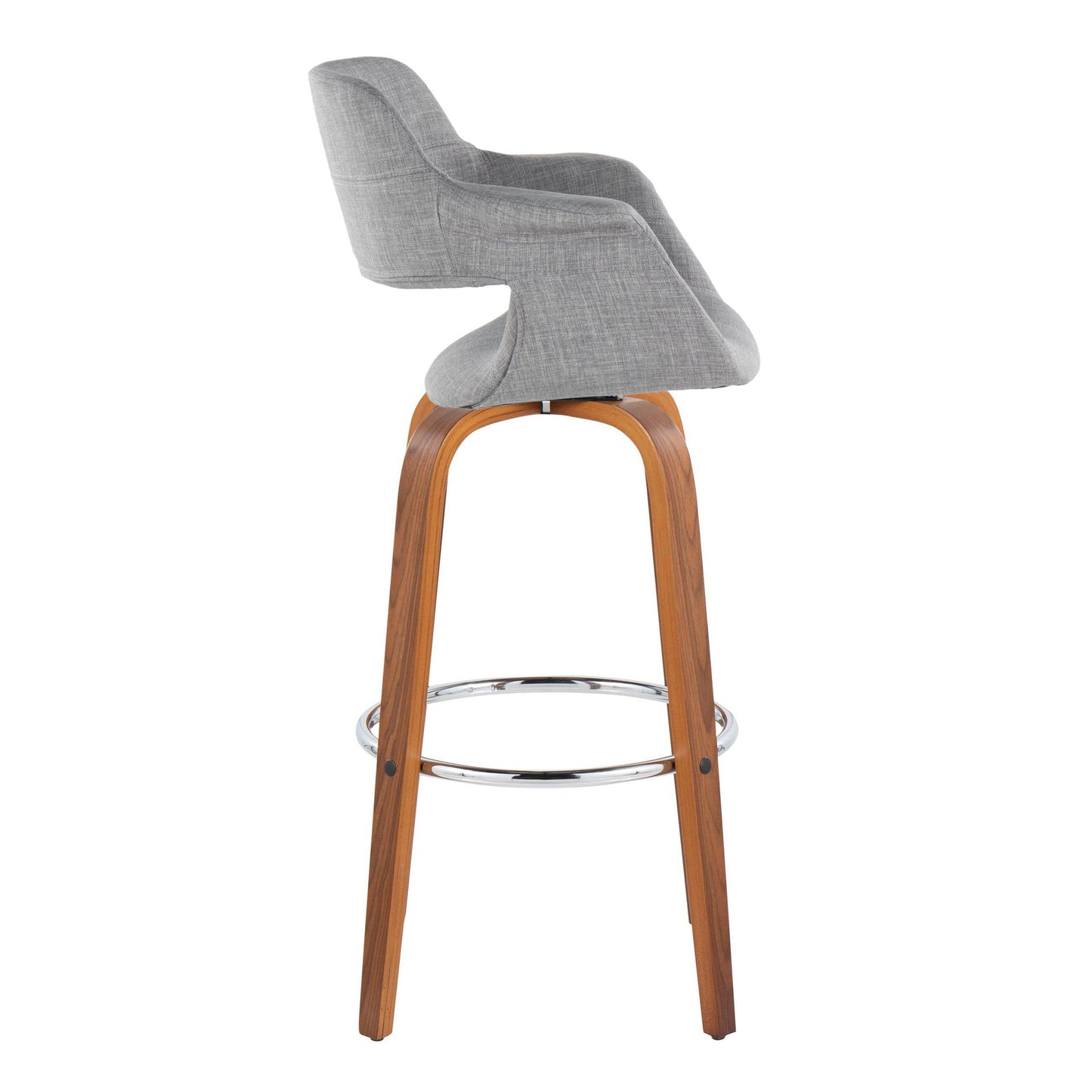 Vintage Flair - Mid Century Modern Fixed Height Barstool With Swivel & Round Footrest (Set of 2)