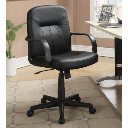 Office Chair With Casters Ergonomic Design For Workspaces - Black
