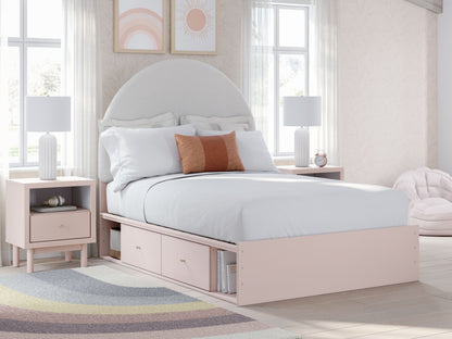 Wistenpine - Upholstered Panel Bed With Storage