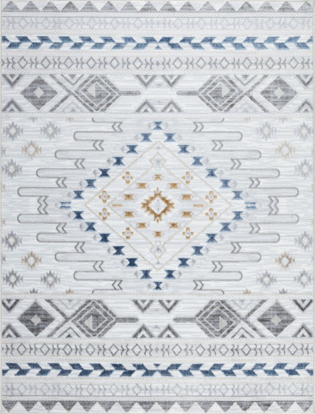 Legacy - 5'3" X 7' Polypropylene Area Rug - Multi / White