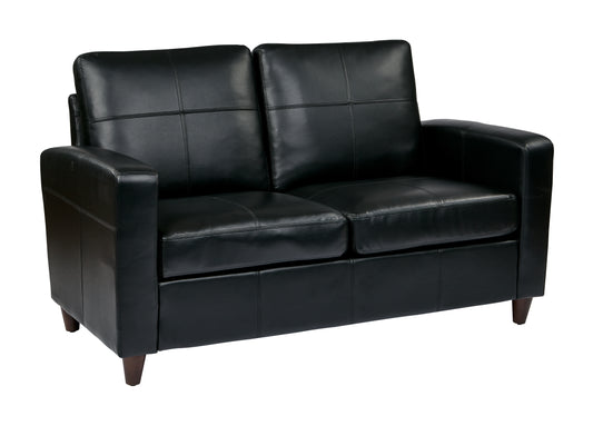 Loveseat With Espresso Finish Legs