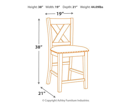 Caitbrook - Gray - Upholstered Barstool (Set of 2)