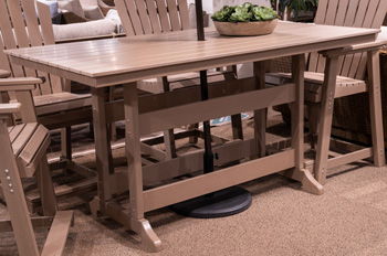 Sandy Dune - Rectangular Counter Height Dining Table With Umbrella Option - Medium Brown
