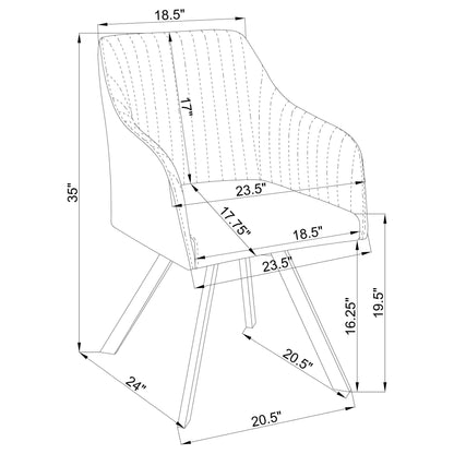 Sloped Arm Swivel Chair - Black