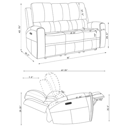 Boyce - Triple Power Reclining Sofa With Independent Headrest