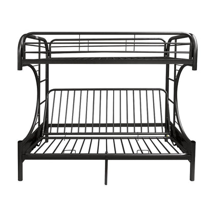 Eclipse - Twin Long Queen Futon Bunk Bed - Black