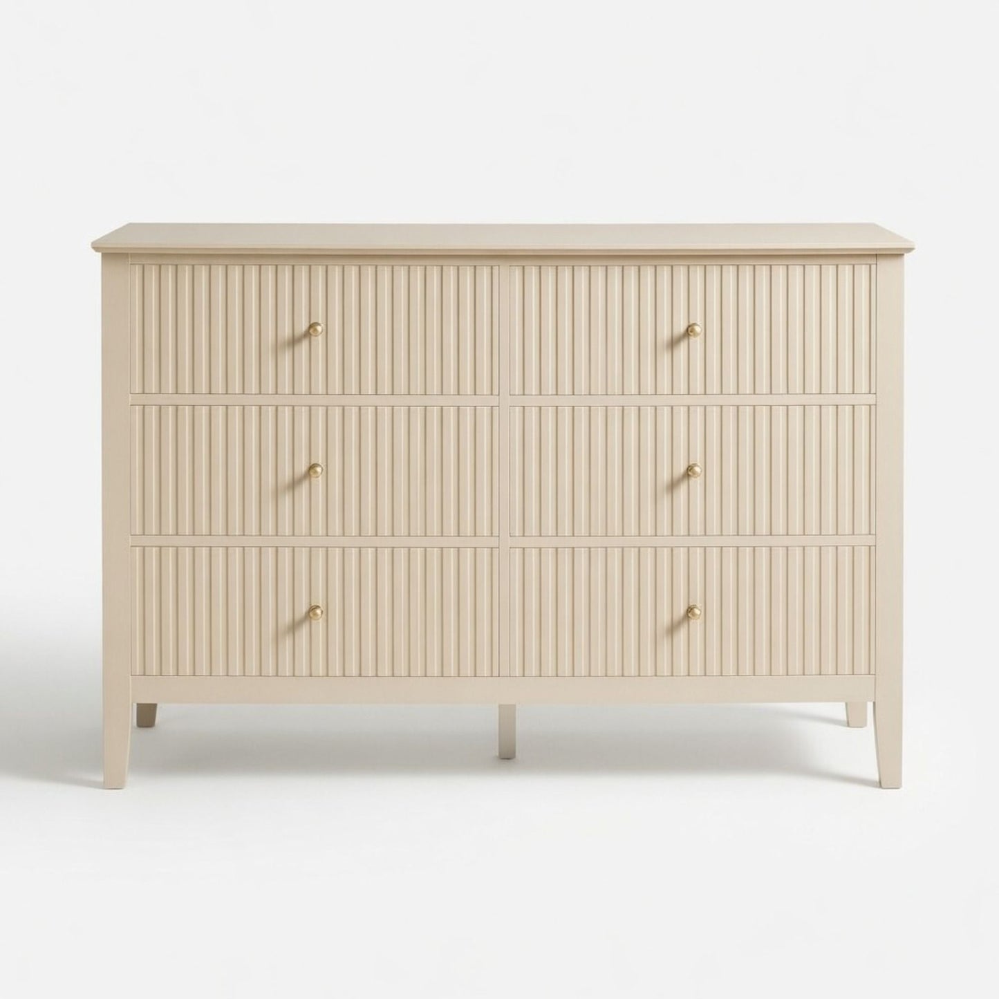 Modern 6 Drawer Fluted Dresser