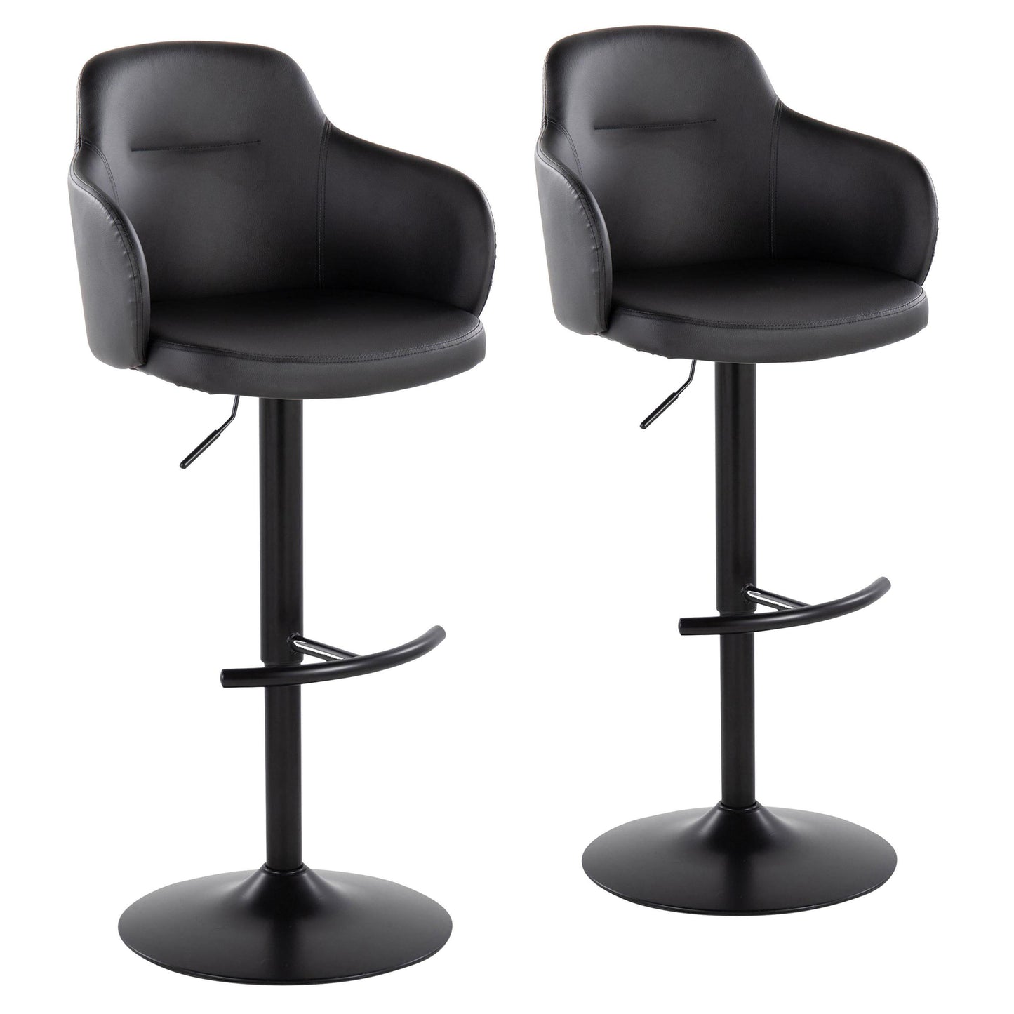 Boyne - Contemporary Adjustable Barstool With Swivel With Rounded T Footrest (Set of 2)