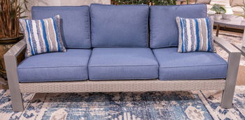 Dillon Beach - Sofa With Cushion - Blue / Gray
