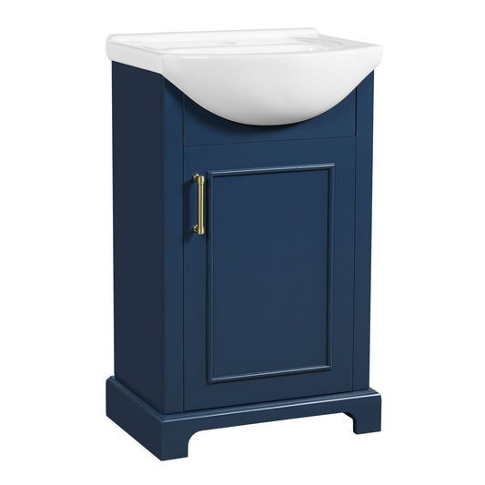 Bathroom Vanity With Bulged Sink, Cabinet, Soft-Close Door, Freestanding Single Unit