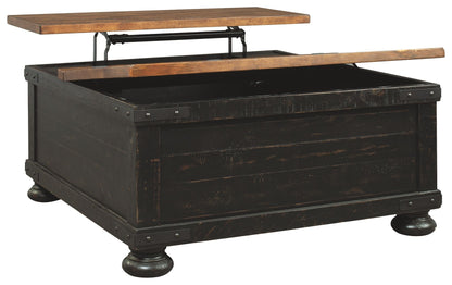 Valebeck - Black / Brown - Lift Top Cocktail Table