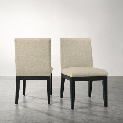 Roundhill Furniture - Rocco Contemporary Solid Wood Dining Chairs (Set of 2) - Beige