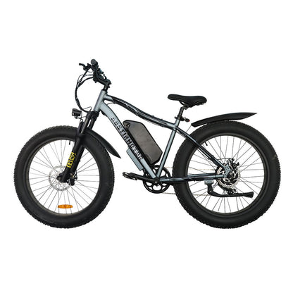 S07 - Max 26" 1000W Electric Bike Fat Tire P7 48V 20Ah Removable Lithium Battery For Adults With Detachable Rear Rack Fender - Gray
